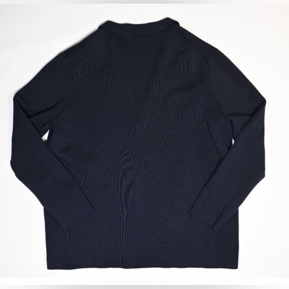Collars&Co NWT Milano Deconstructed Knit Swazer Merino Blend Sweater Blazer Navy - Picture 11 of 14